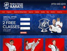 Tablet Screenshot of lovelandkarate.com